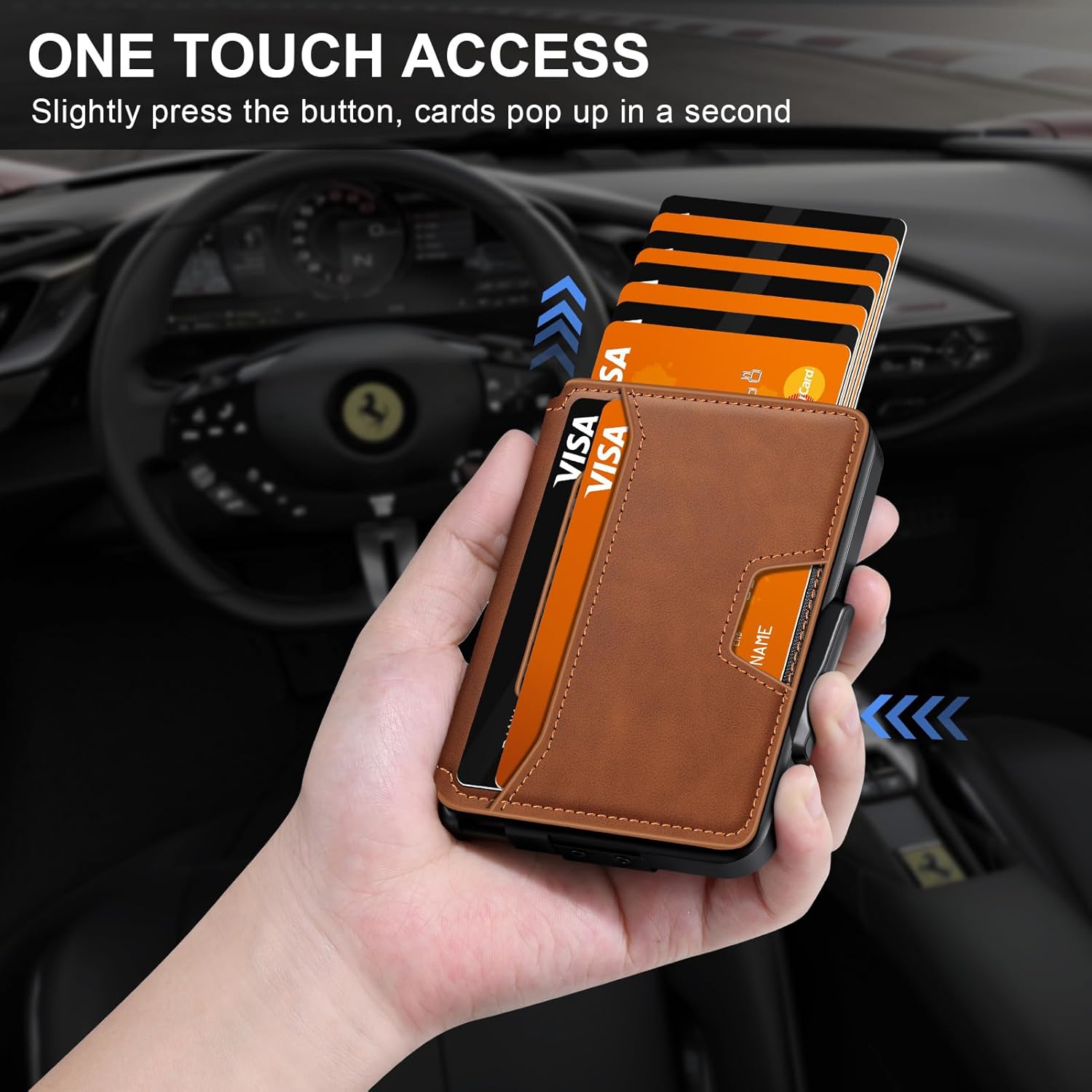 Wallet for Men, Mens Wallet Minimalist Slim Wallet, RFID Blocking Smart Pop Up Wall... - Image 2