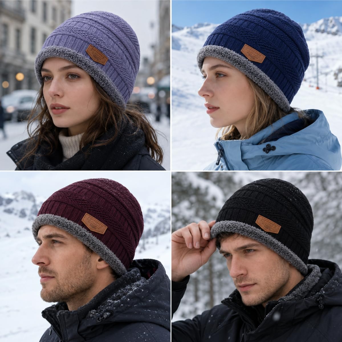 Gorro Touca de Tricô Forrado Unissex Frio Tamanho Único Confortável