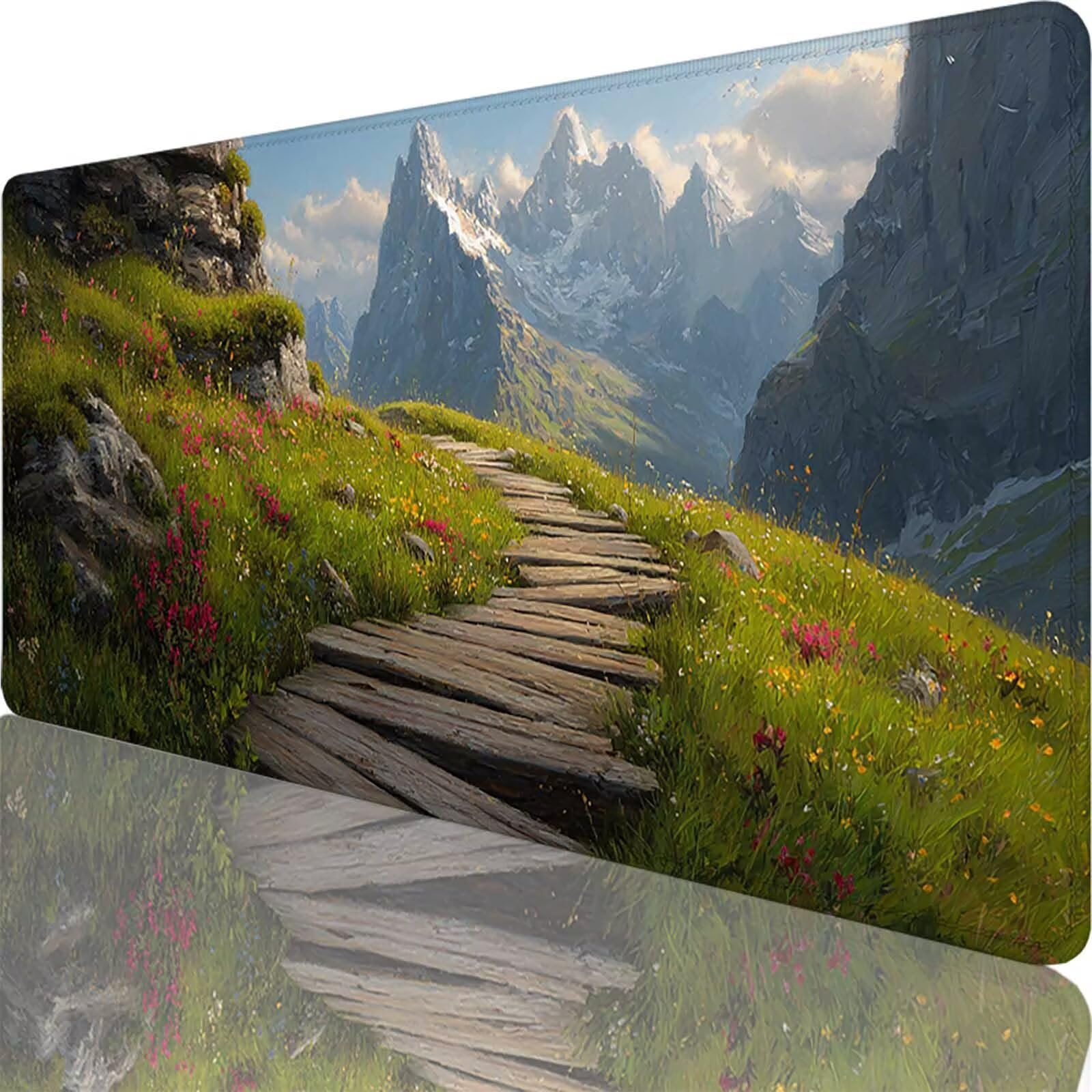 Szara podkładka pod mysz do gier, duża podkładka pod mysz XXL 1200 x 600 x 3 mm, podkładka pod mysz górską do klawiatury i biura, akcesoria do gier, zmywalna, poprawia precyzję i szybkość dla gracza l