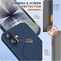 Vista 364 de Miracase Funda diseñada para iPhone 13 Pro Max con protector de pantalla, [forro de microfibra suave antiarañazos], funda protectora de silicona