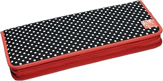 Prym Gepunktetes Stricknadel-Etui rotem Rand, Schwarz/Weiß, aus Polyester