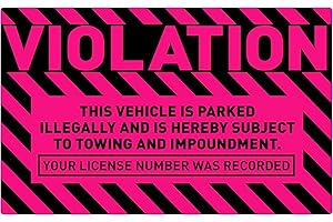Parking Violation Stickers|50 Violation Parking Stickers|Towing Impoundment