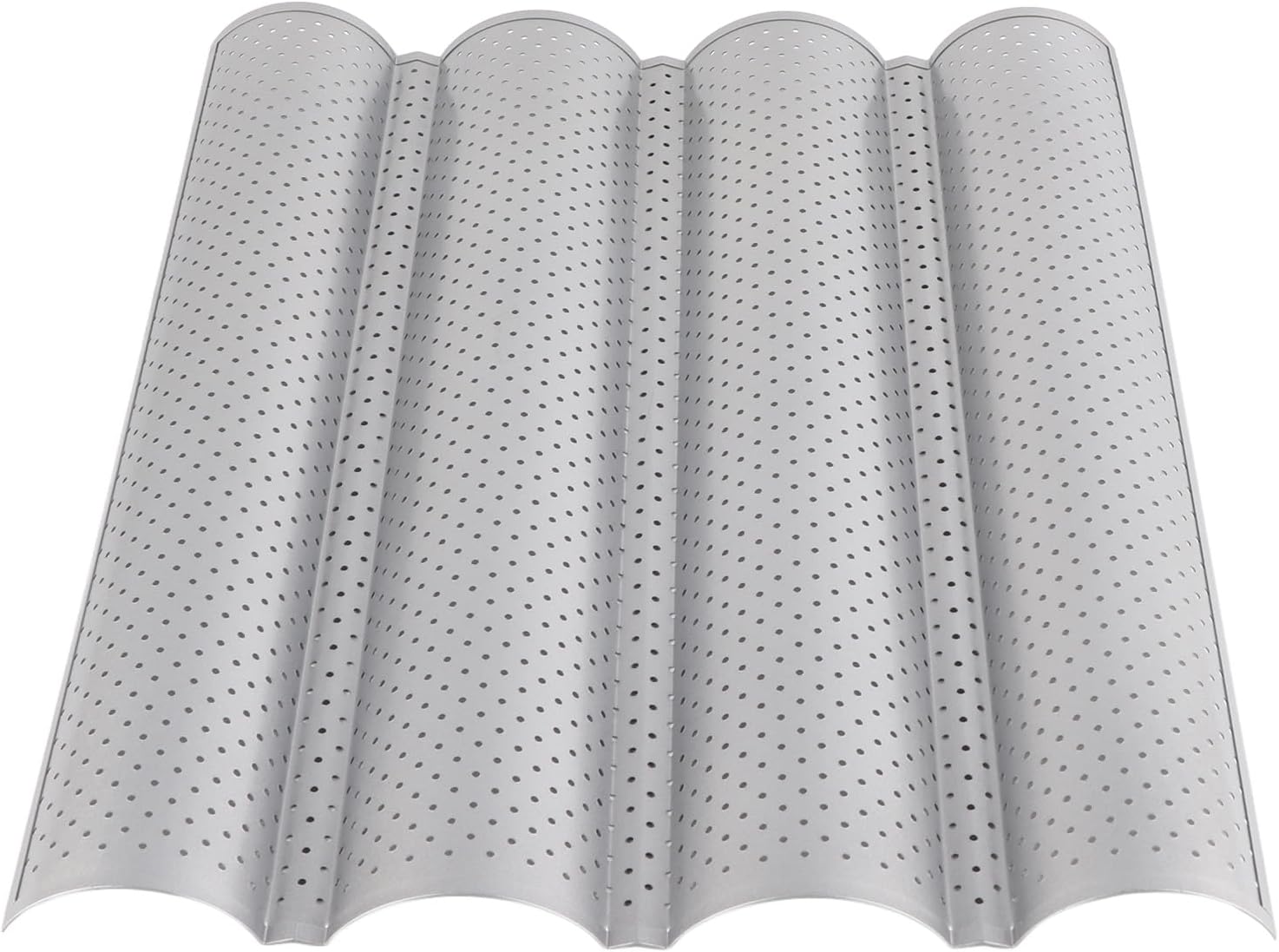 French Bread Baking moldsMultiGrooves Waves French Bread Pan Baking Cooking Tray moldsKitchen Tool(Four slot)