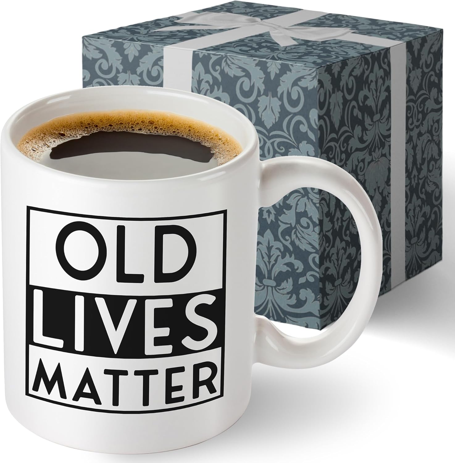 Old Lives Matter Mug Old Lives Still Matter Gifts for Men Old Lives Still Matter Coffee Mug 11oz Gifts for Elderly Men Dad Grandparent Over The Hill Gag Gifts 60th 70th Senior Birthday Gifts - White