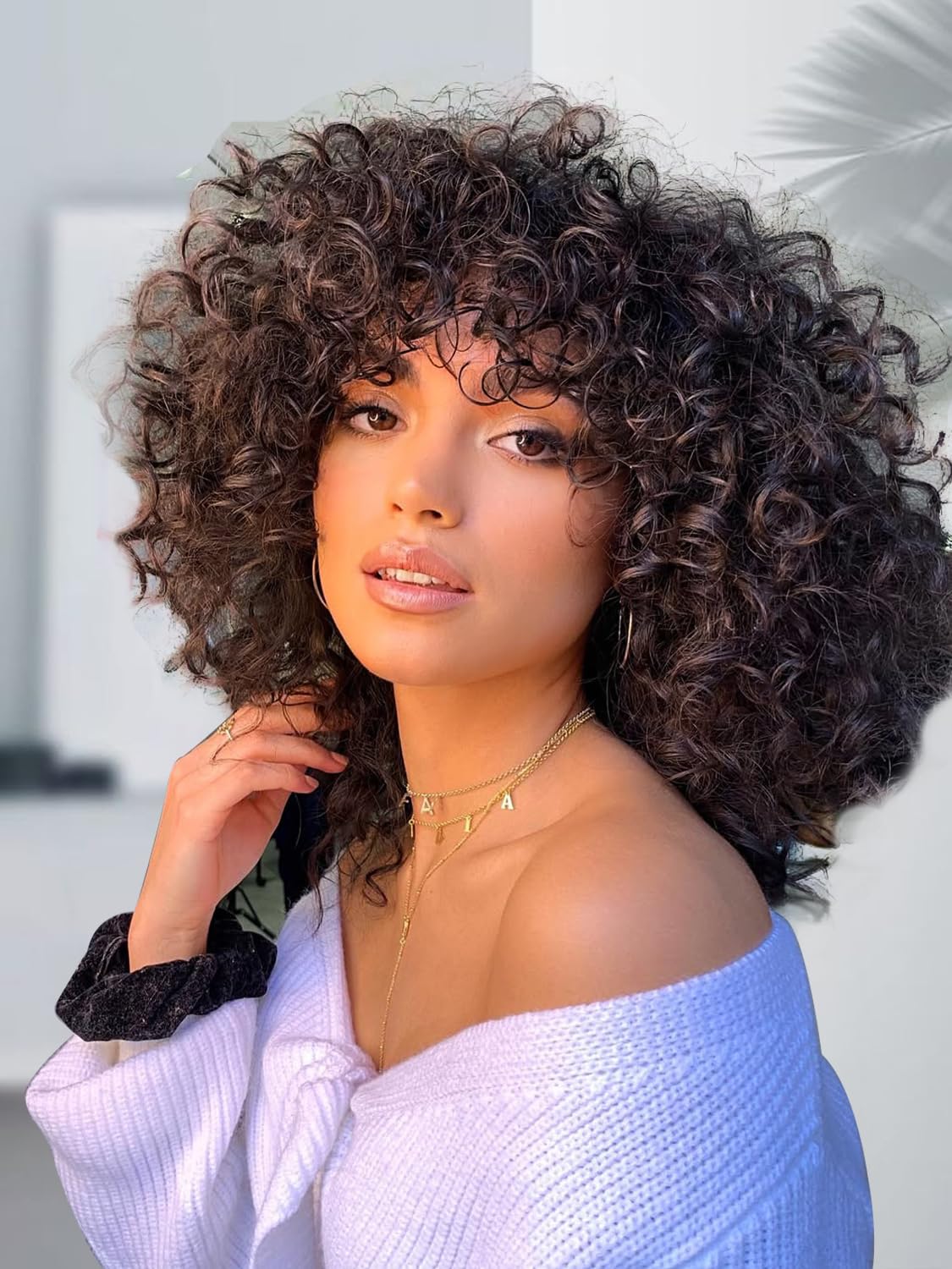 Gowit Gogo Curl Crochet Hair 8 Inch 6 Packs Short Curly Crochet Hair for Black Women Black Brown Deep Ocean Wave Beach Curl Synthetic Crochet Braids (