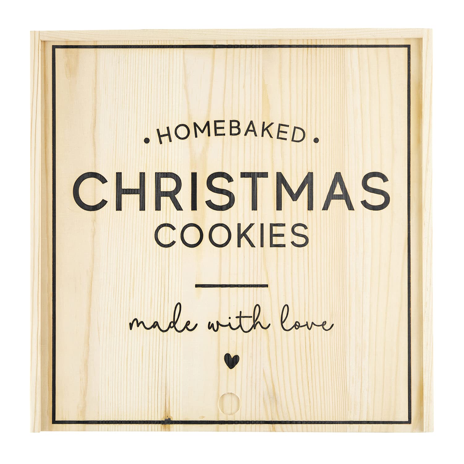 Santa Barbara Design Studio TableSugar Holiday Wood Bakery Box, 11.25" SQ x 4.25" H, Christmas Cookies