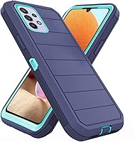 Vista 3 de Asuwish Funda de teléfono para Samsung Galaxy A32 4G de 6.4 pulgadas con protector de pantalla de vidrio templado y cubierta para celda, híbrida