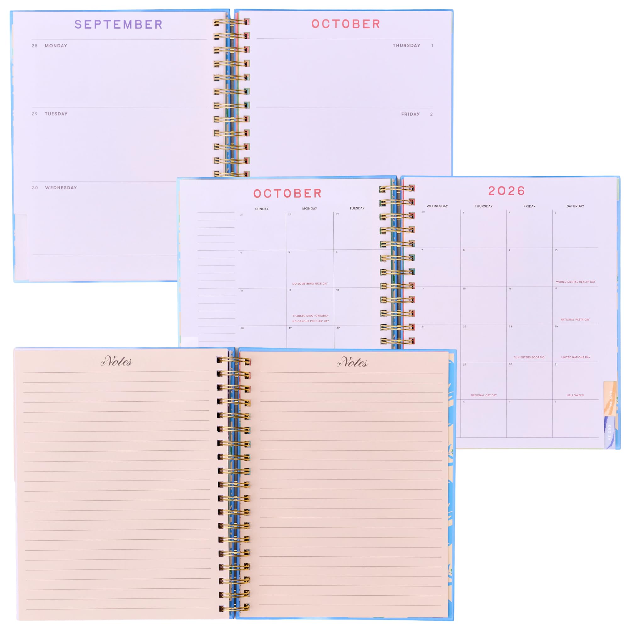 ban.do Agenda 17 mesi, agosto 2026-dicembre 2027, 21,6 x 16,5 cm, adesivi, tasca e chiusura elastica (ice)
