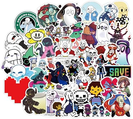 Amazon アンダーテール ステッカー 50枚 For Undertale シール 可愛い ステッカー防水 セットスーツケースステッカー お気に入りのスーツケース 贈り物 22年 参上 防水シール スーツケース バイク ヘルメットなど適用 誕生日プレゼント 萌えグッズ 50枚