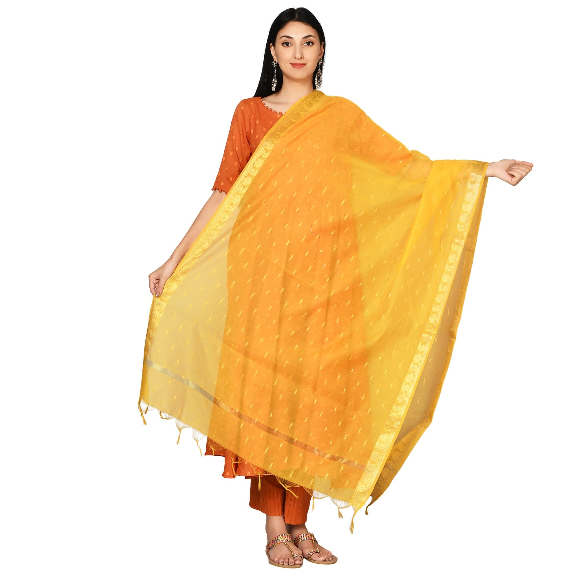 karthav fashion Women's Chanderi Chunry Buti Dupatta-picture-21