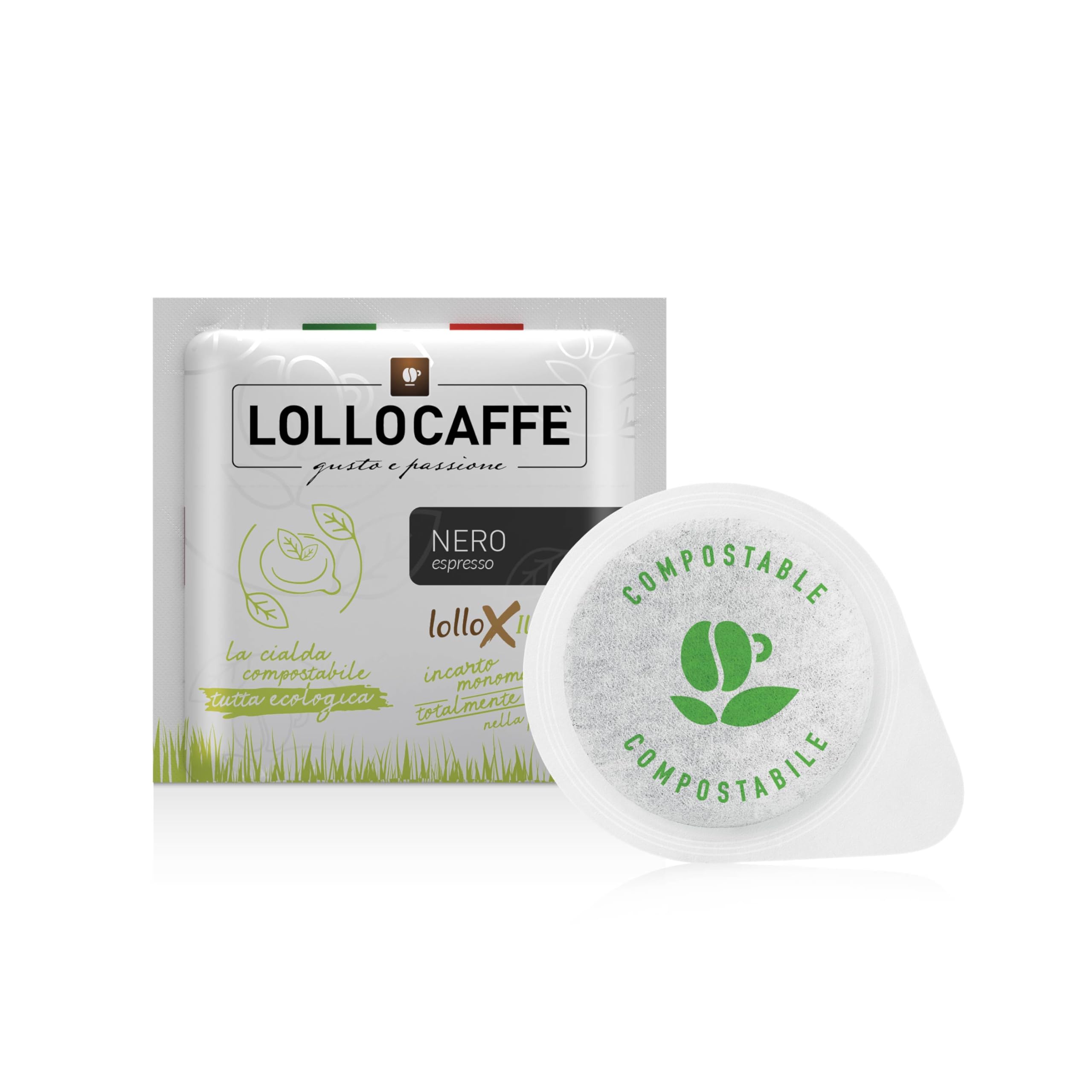 LOLLO CAFFE' CIALDE IN CARTA ESE 44MM MISCELA NERA MOKONA/TAZZONA COMPATIBILI (450)