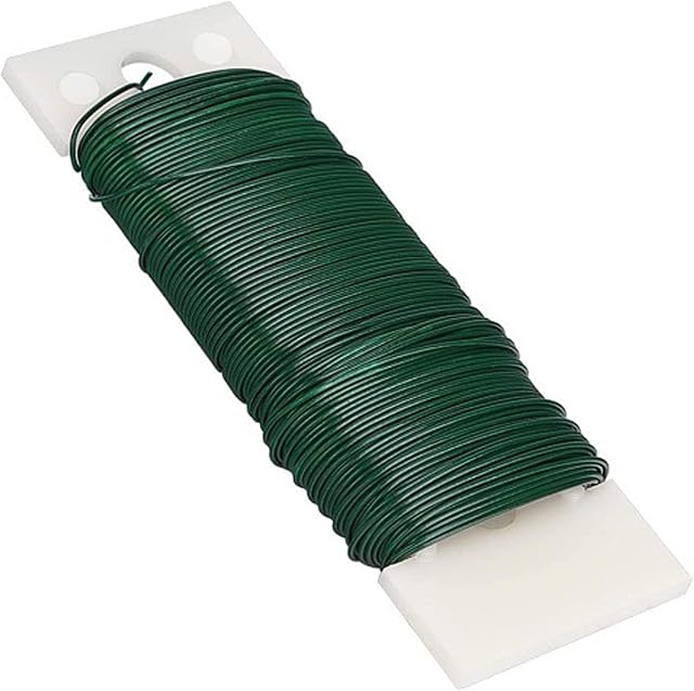 Florist Wire Green Craft Wire, 1Pcs Flexible Paddle Wire for DIY Crafts, Green Florists Wire on a Reel, Florist Wire Green Craft Wire for Spring Wreath Making Kit