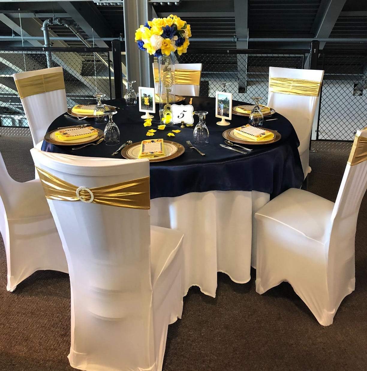 Joccun Elastan-Stuhlschärpen, 120 Stück - Dehnbar, Mit Schnalle, Für Hochzeit, Party & Events (Smaragdgrün)