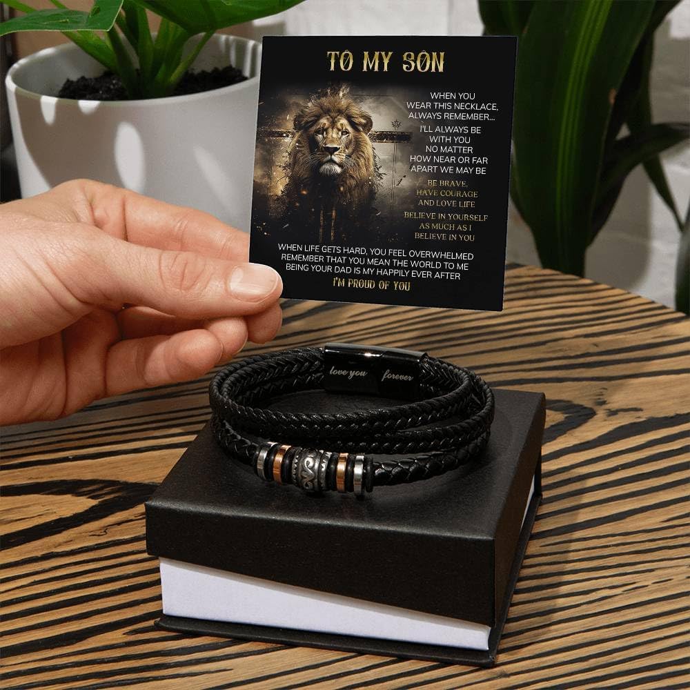 To My Son Bracelet, Gift For My Son Birthday With Message Card And Gift Box. - Image 2