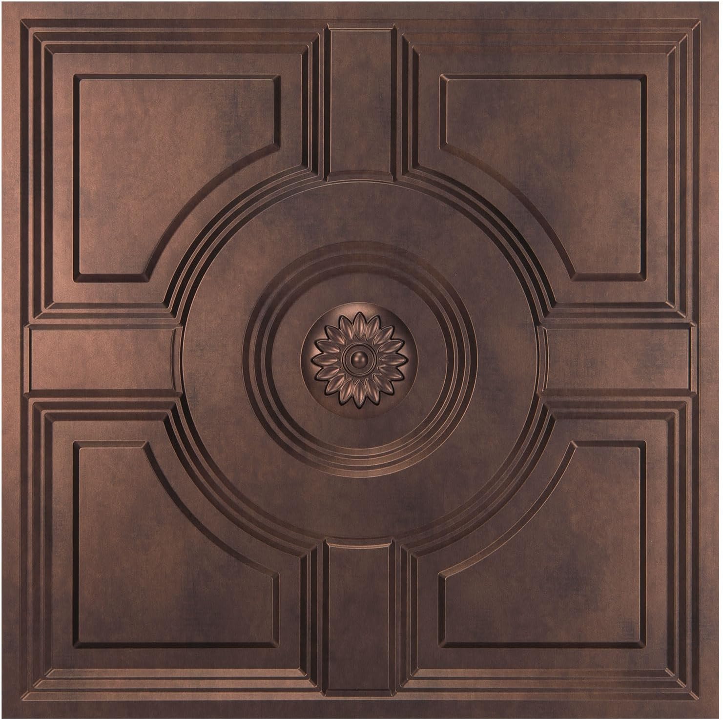 WOWSTAR 12-Pack 24"x24" Drop Ceiling Tiles, Waterproof Ceiling Panels, Only Fit into the Grid, Antique Copper