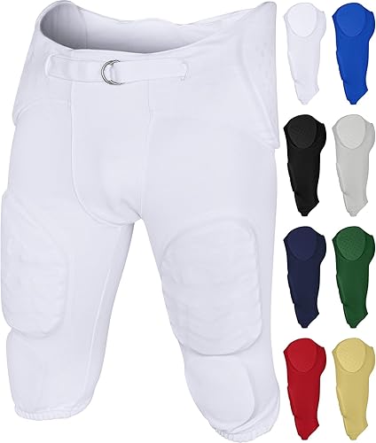 Exxact Sports Proline Men's Integrated Football Pants with 7 Flex Pads, Lightweight Football Practice Pants for Protection