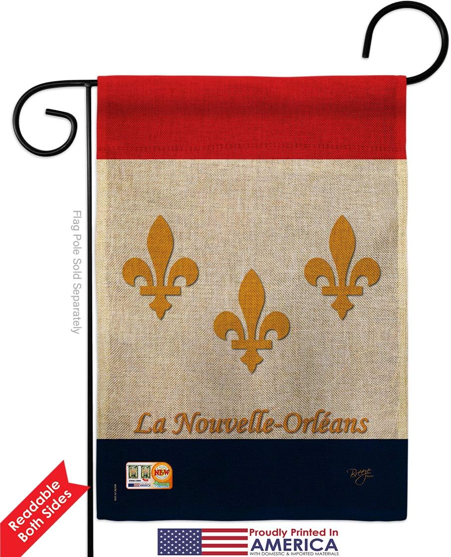 New Orleans Burlap Garden Flag Americana States USA American Territories Republic Country Particular Area Small Decorative Gift Yard House Banner Double-Sided Made In 13 X 18.5