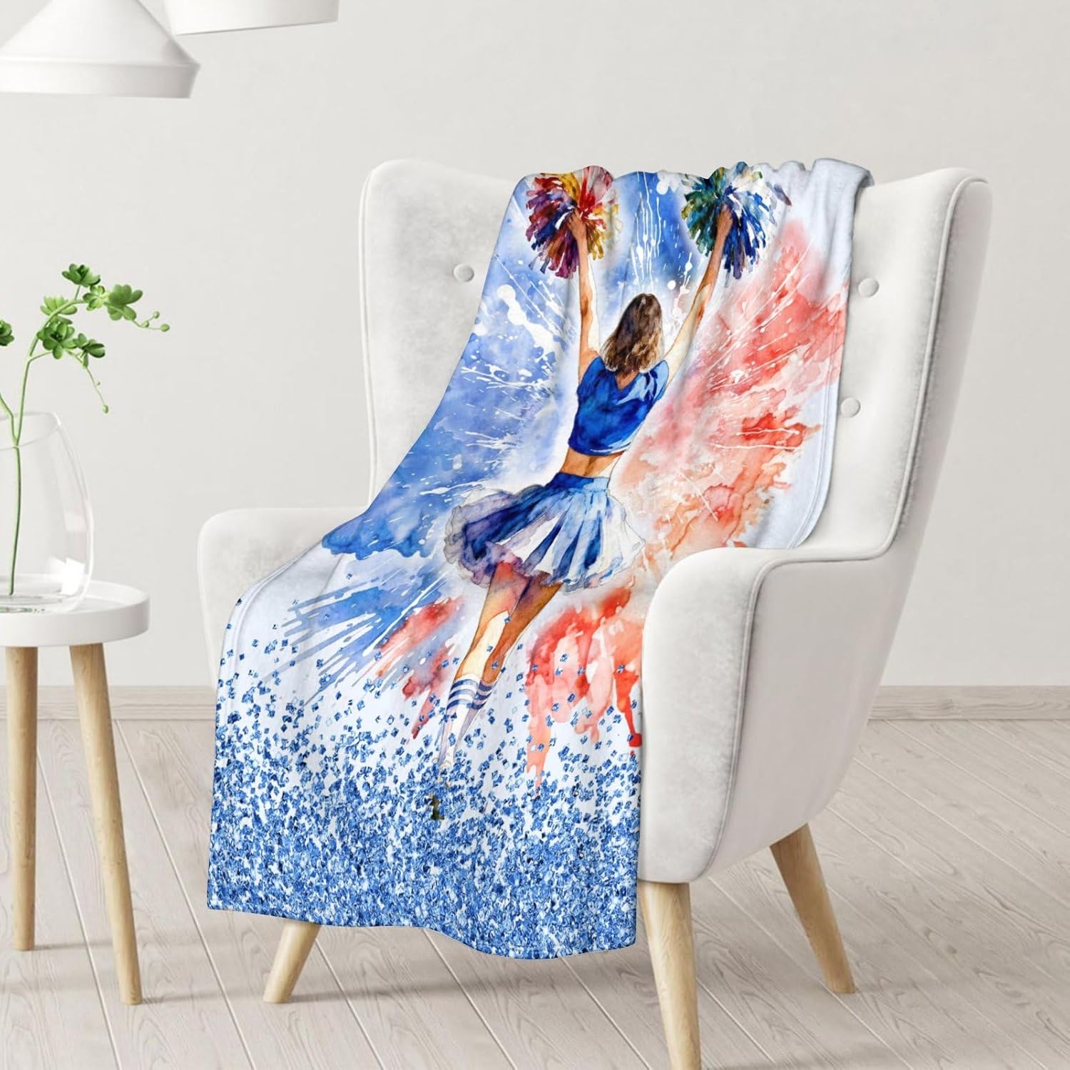 Cheer Blankets for Girls - Cheerleading Blanket Gifts - 40 x 50 Inches Cozy Kids Throws Stuff for Chair, Office - Image 2