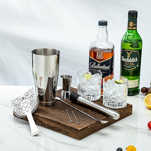 Miniatura 7 de SUN GKOTTA Colador Hawthorne  Hermoso y exquisito patrón, colador de cóctel de acero inoxidable con resorte apretado y duradero, colador de bar,