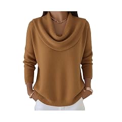 Fashion Sweater for Women Glitter Sweater Knit Fall Winter Clothes Cowl Neck Sparkly Long Sleeve Pullover Sweaters