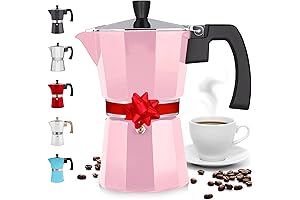 Zulay Kitchen Stovetop Espresso Maker - Pink French Press Percolator