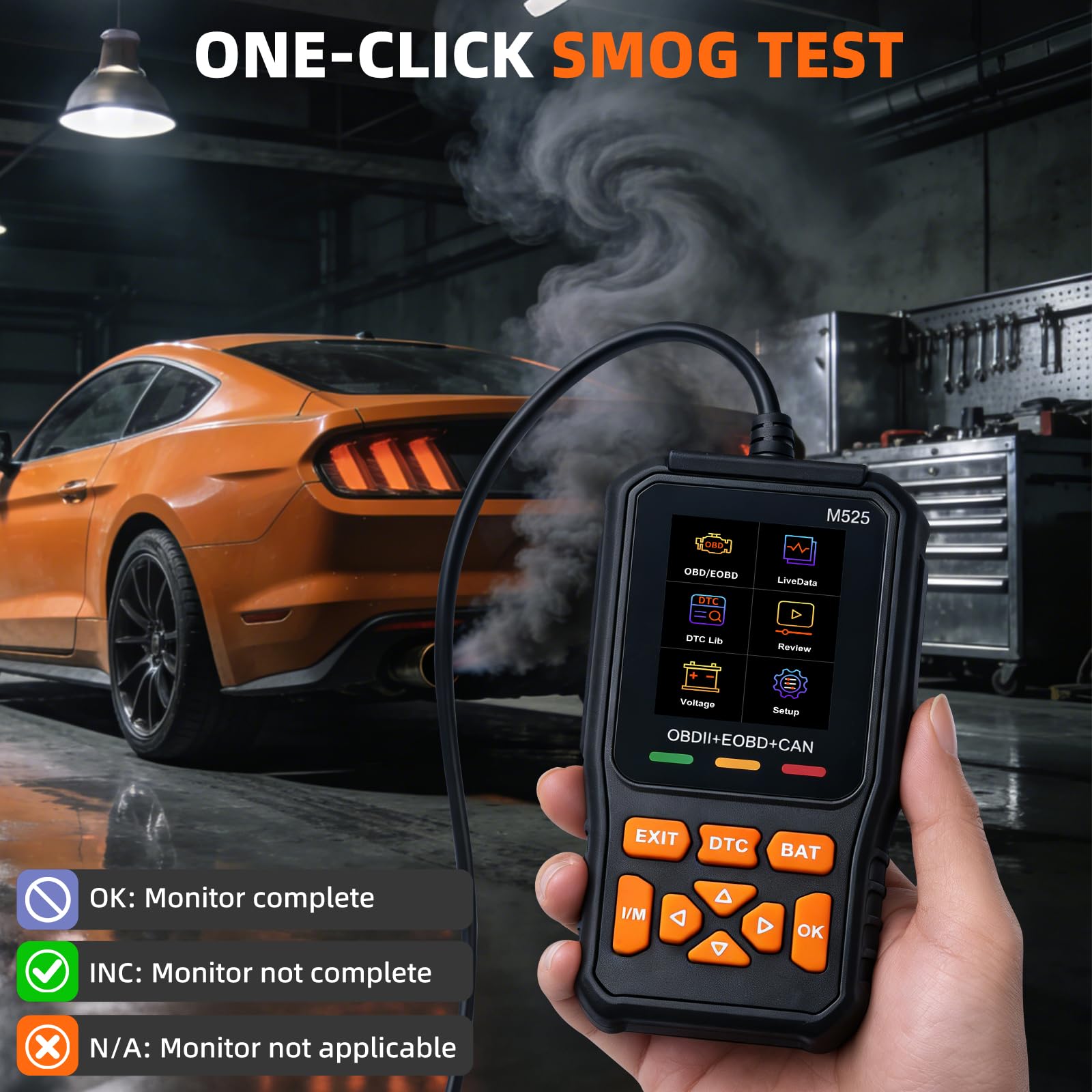 OBD2 Auto Diagnostica, Diagnostico OBD2 Italiano Errore Motore Auto OBDII EOBD Diagnosi Test Batteria ed Emissioni I/M Readiness Auto con Funzioni-OBD2, 13 Lingue Supportate Per tutti i Veicoli OBDII