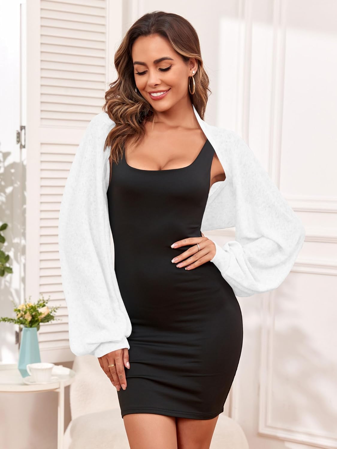 ZAFUL Women's Sheer Shrug Y2K Long Sleeve Cardigans 2025 Irregular Tie Front Bolera - Image 5