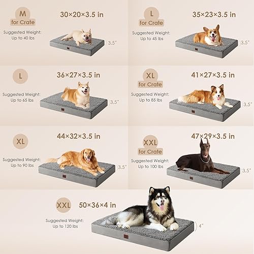 Miniatura 2 de EHEYCIGA Camas lavables para perros extragrandes, cama para perros XL con funda extraíble para jaula, cama ortopédica de espuma para mascotas,