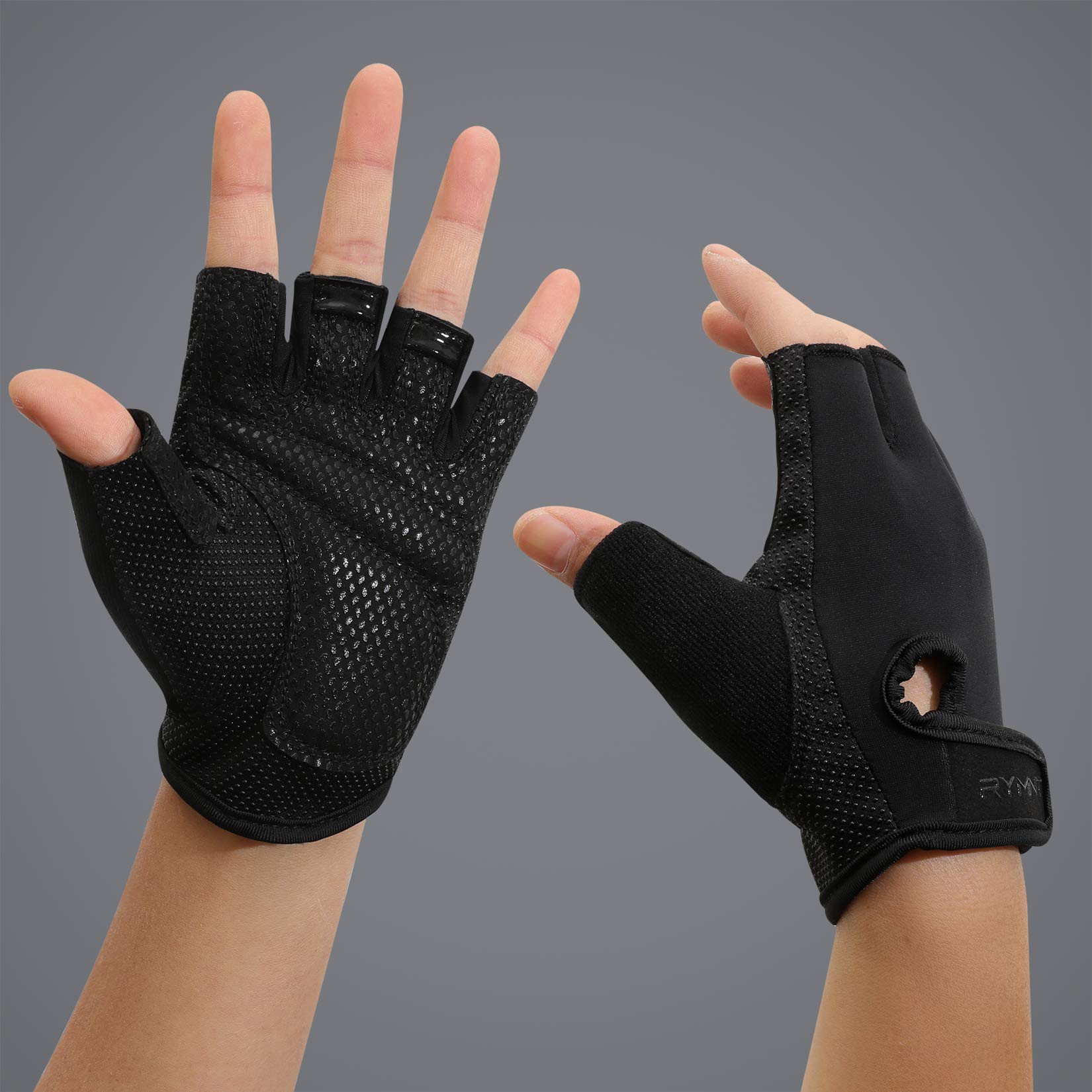 ZEROFIRE Workout Gloves for Women Men - Weight Lifting Gloves with Full Palm Protection & Extra Grip for Women Gym, Weightlifting, Weight Lift, Rowing, Exercise, Sport, Cycling: A5-Black Small