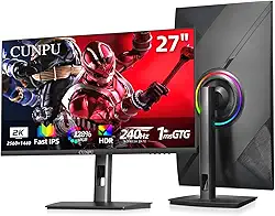 Monitor De Jogos Qhd 27 Polegadas 2560 X 1440 240 Hz, Ips Rápido, Suporte Ps5/Xbox, 1 Ms, Dci-P3 100%, Hdr, Freesync E G-Sync, Monitor Vertical De Altura/Pivô/Inclinação/Giratório, Alto-Falant