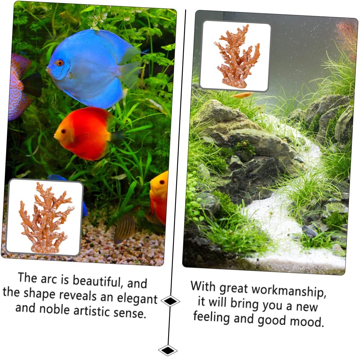 Housoutil Mediterranean Style Artificial Coral Ornament Resin Coral Decor for Desktop Crafts Home Office Aquarium Landscape Charming Ocean-Inspired Decoration