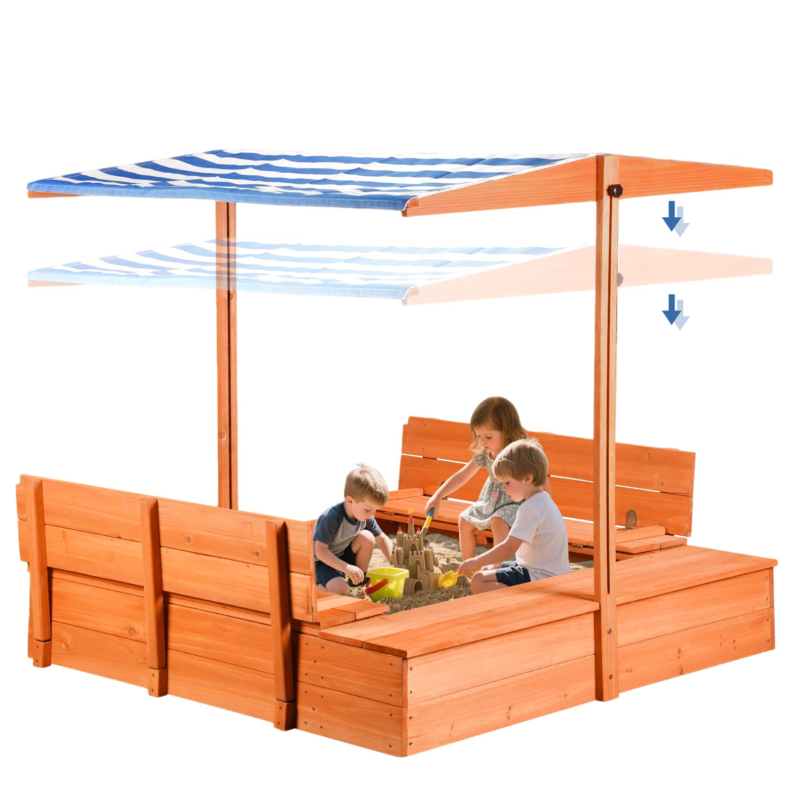 Agitree Kids Wooden Outdoor Sandbox