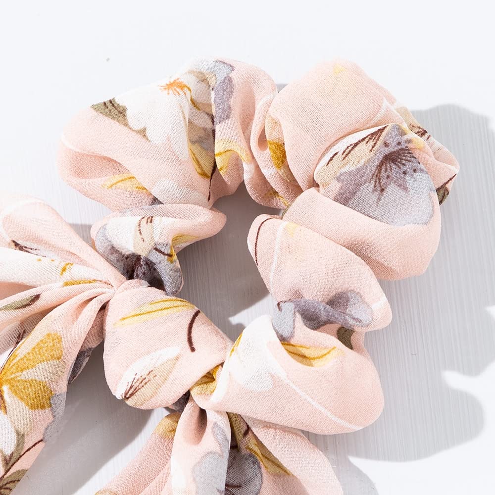 Biżuteria do włosów Floral Print Scrunchies For Women Mushes Elastic Hairbar NDer Air Lines Bow Hair Shell Lina do włosów Krawaty Modne akcesoria do włosów (lawenda)
