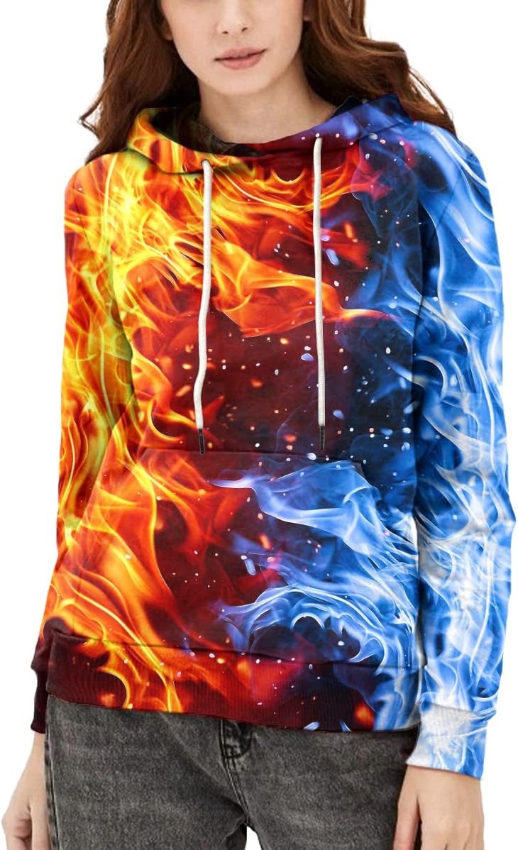 Neemanndy Unisex Colorful Graphic Hoodies 3D Print Cool Sweatshirt Cool Design with Pocket for Men and Women