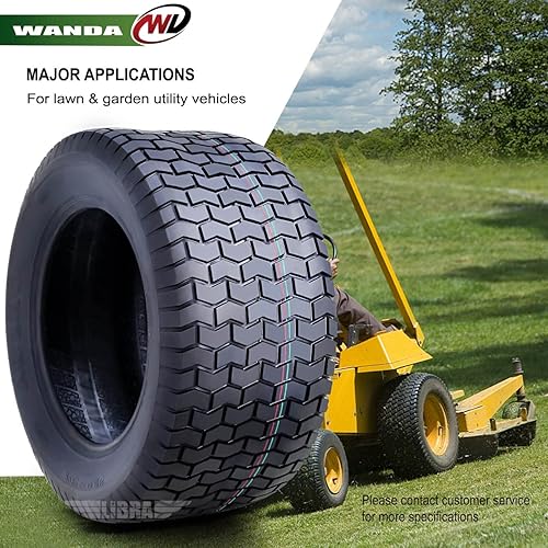 Miniatura 5 de WANDA Juego de 4 neumáticos de césped de 15X6-6 y 20X8-8 para cortacésped, carrito de césped, 4 capas, 1311413131