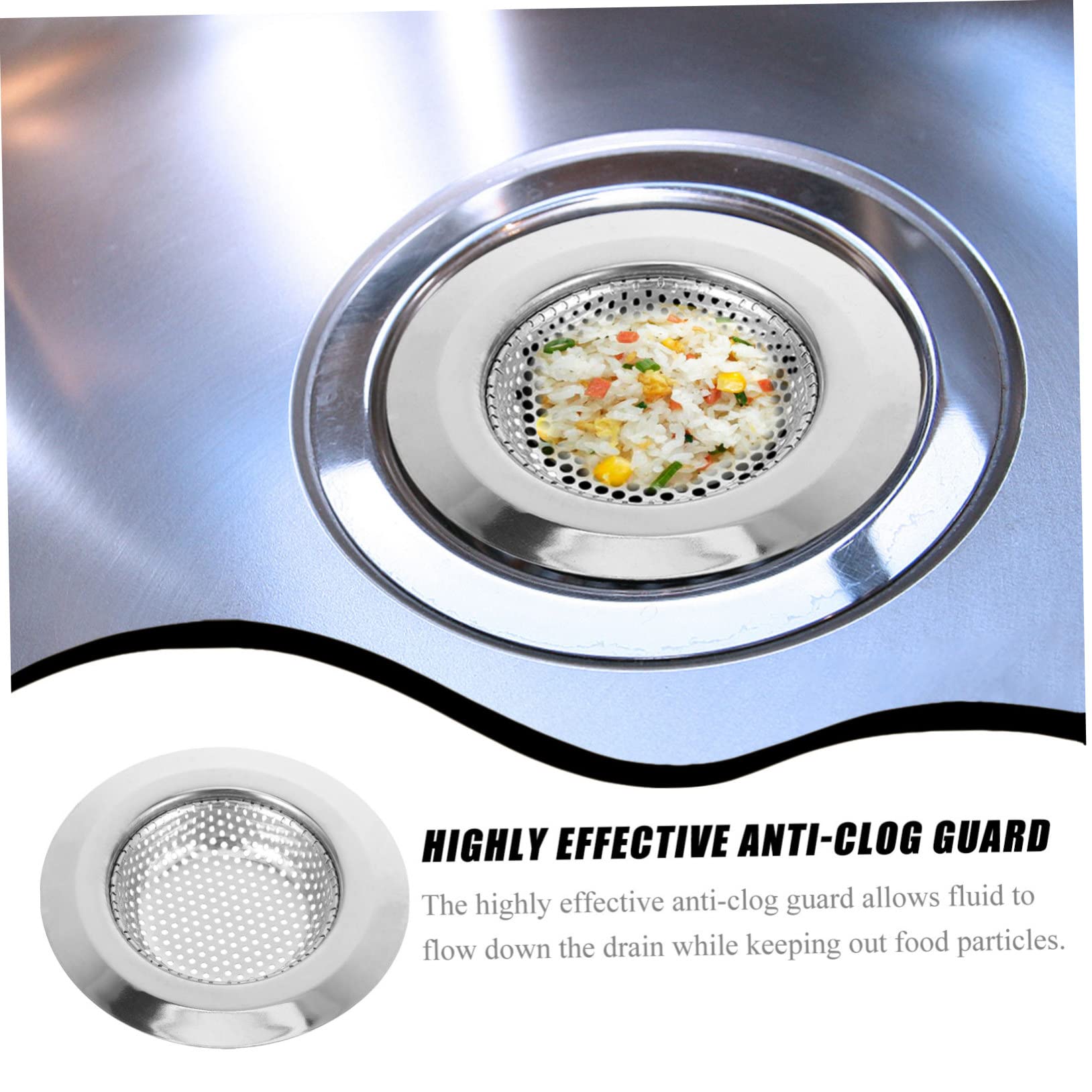 Uonlytech 8piezas Colador Drenaje Inoxidable para Fregadero De Cocina De Filtro De Pelo y Residuos para Baño y Ducha