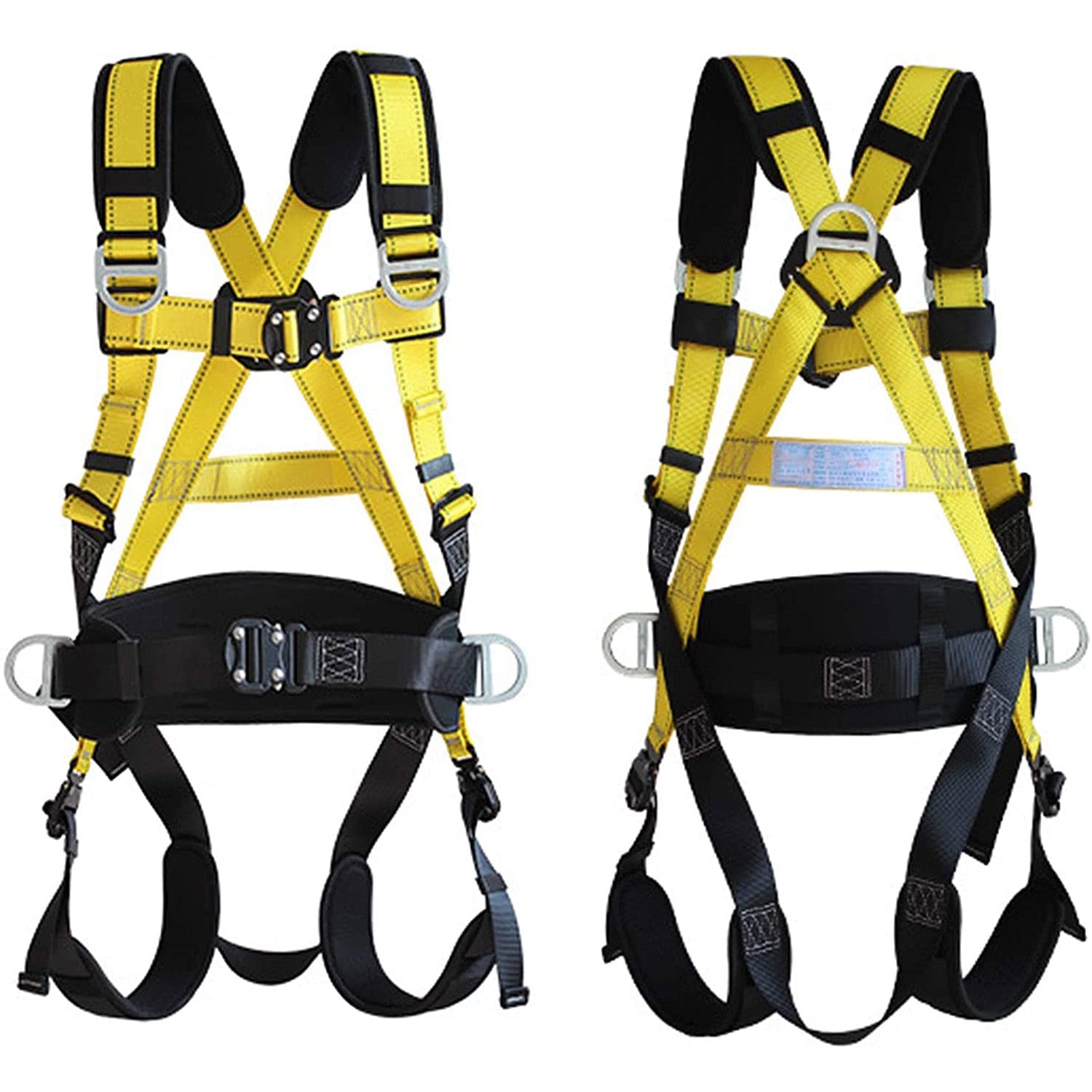 Protezione Anticaduta Di Sicurezza Set Di Imbracatura Con Cordino, Attrezzatura Per L'Arresto Di Caduta Kit Completo Di Imbracatura Sicurezza, Doppia Linea Di Vita Cordino Corda, Massimo 100 Kg