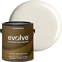 Vista 31 de EVOLVE Pintura e imprimación para interiores, cáscara de huevo (blanco alabastro), 1 galón, cobertura de una capa, excelente oculto, bajo contenido