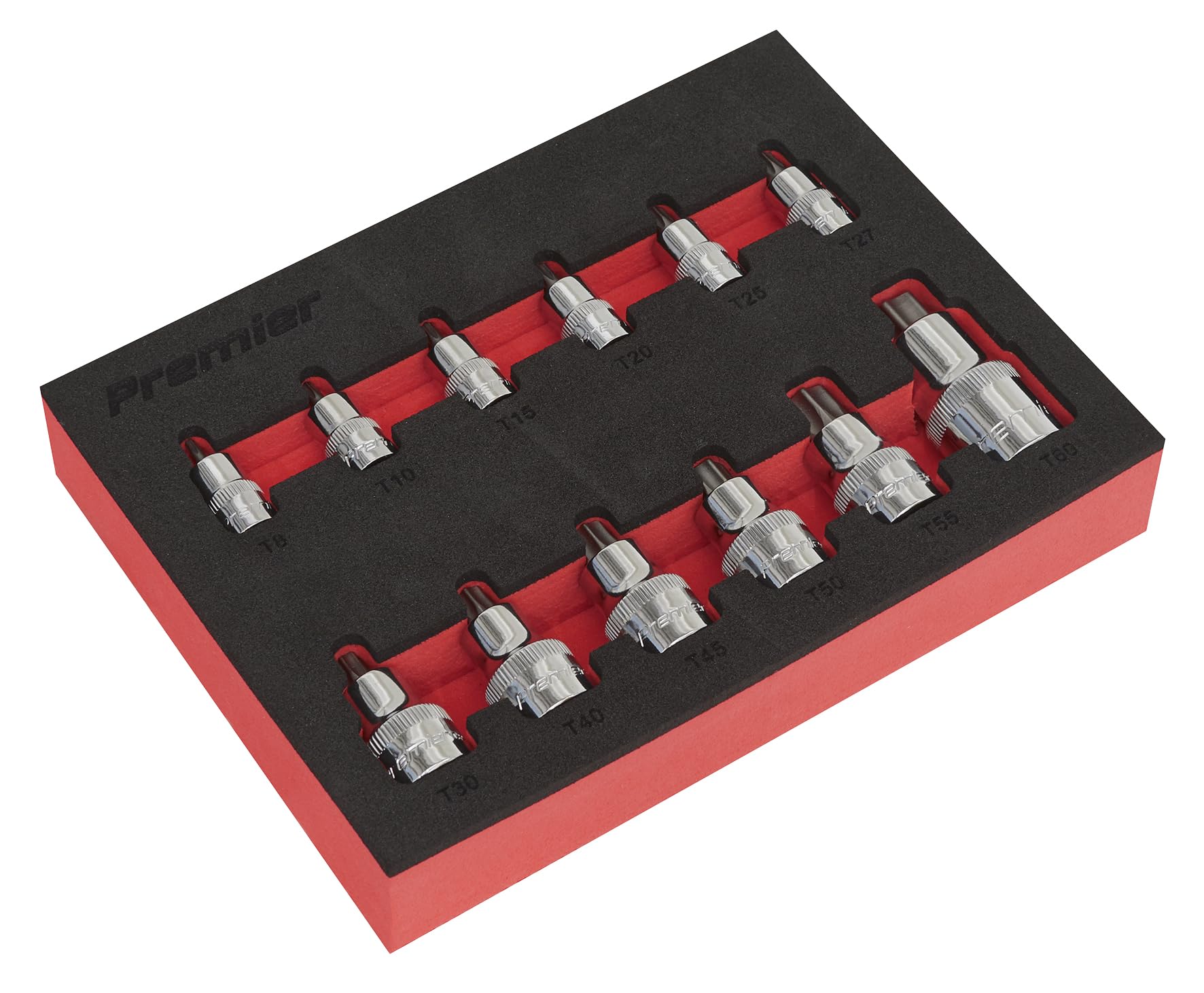 Sealey 12 Piece Combination Drive Stubby Torx Socket Bit Set Combination