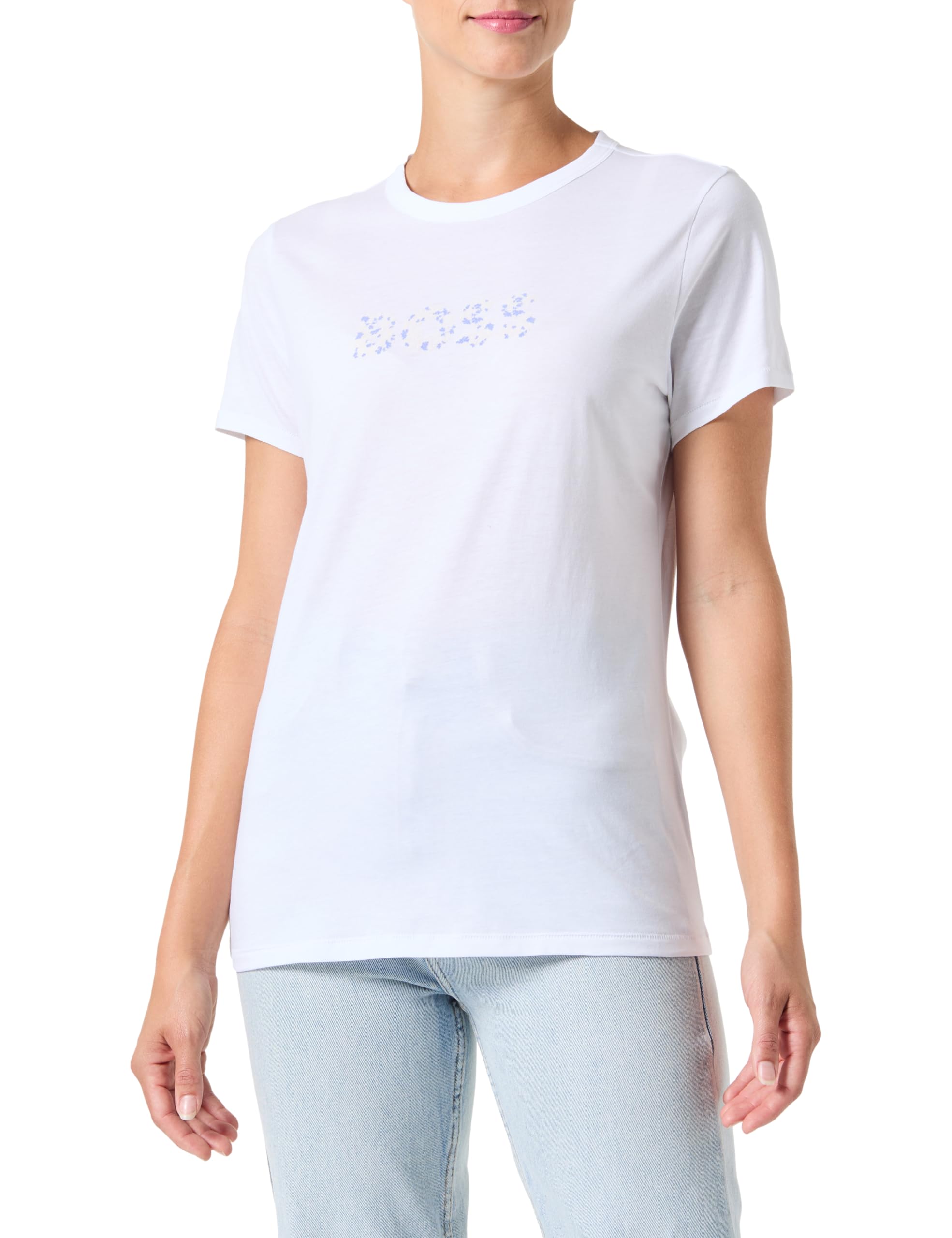 BOSS Women's C_Elogo_print6 T_Shirt, White100,