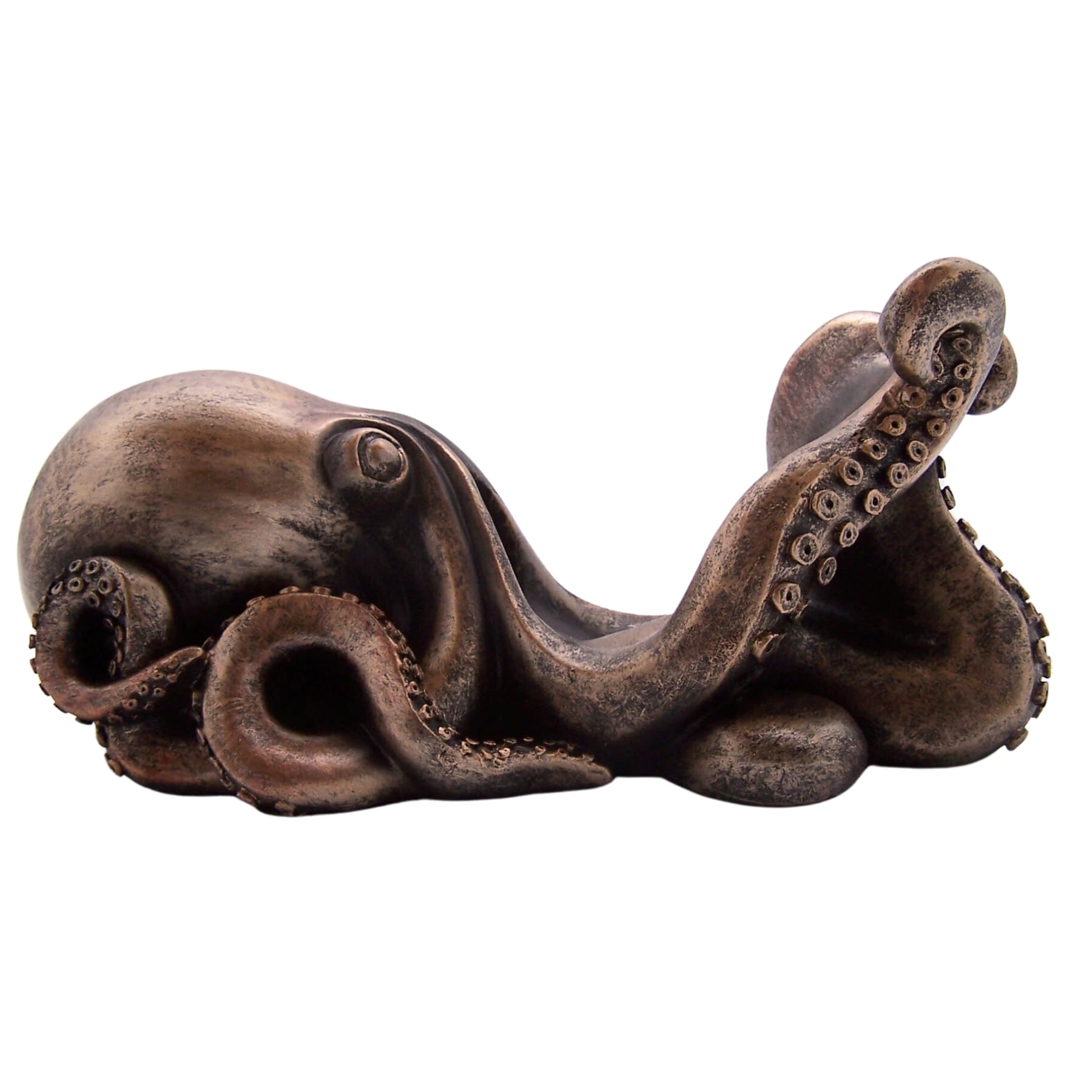 Wowser Soporte para botella de vino de pulpo en tono bronce, decoración náutica del hogar, decoración única de mesa independiente, 9.5 pulgadas, HD47406
