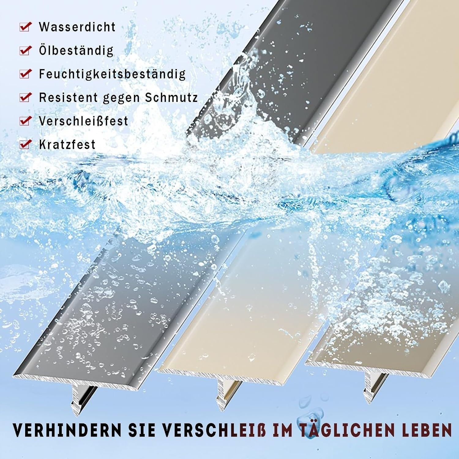 Odporny na zarysowania aluminiowy profil w kształcie litery T, 20 mm szerokości, 3 x 100 cm, profil dekoracyjny, odporny na korozję, do renowacji wnętrz, wykończenie w kolorze ciepłej bieli