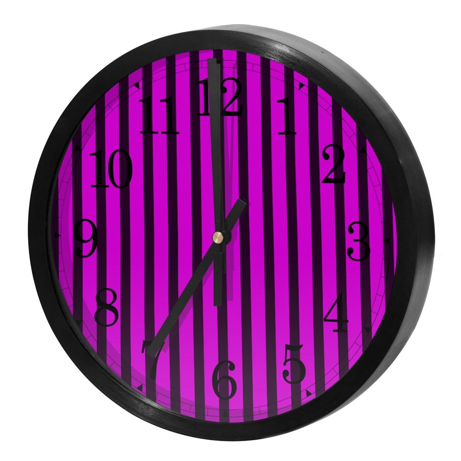 Horloge murale ronde silencieuse pour école maison bureau à motif bicolore