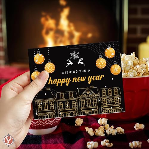 Miniatura 2 de Tarjetas de felicitación de feliz año nuevo 2024  Saludos de Navidad nevadas de invierno, invitaciones, agradecimientos, anuncios, regalos y regalos