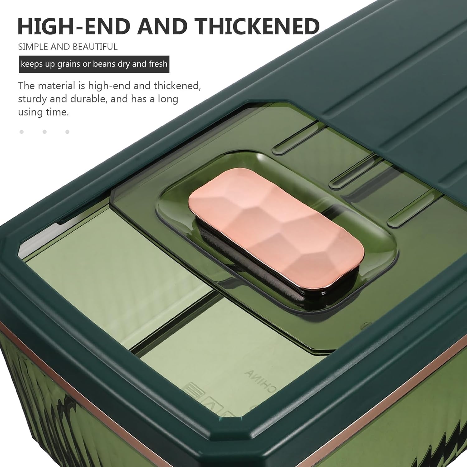 Airtight Rice Storage Container with Scoop, Large Capacity Grain Canister, Moisture and Food Storage Bin for Kitchen Pantry