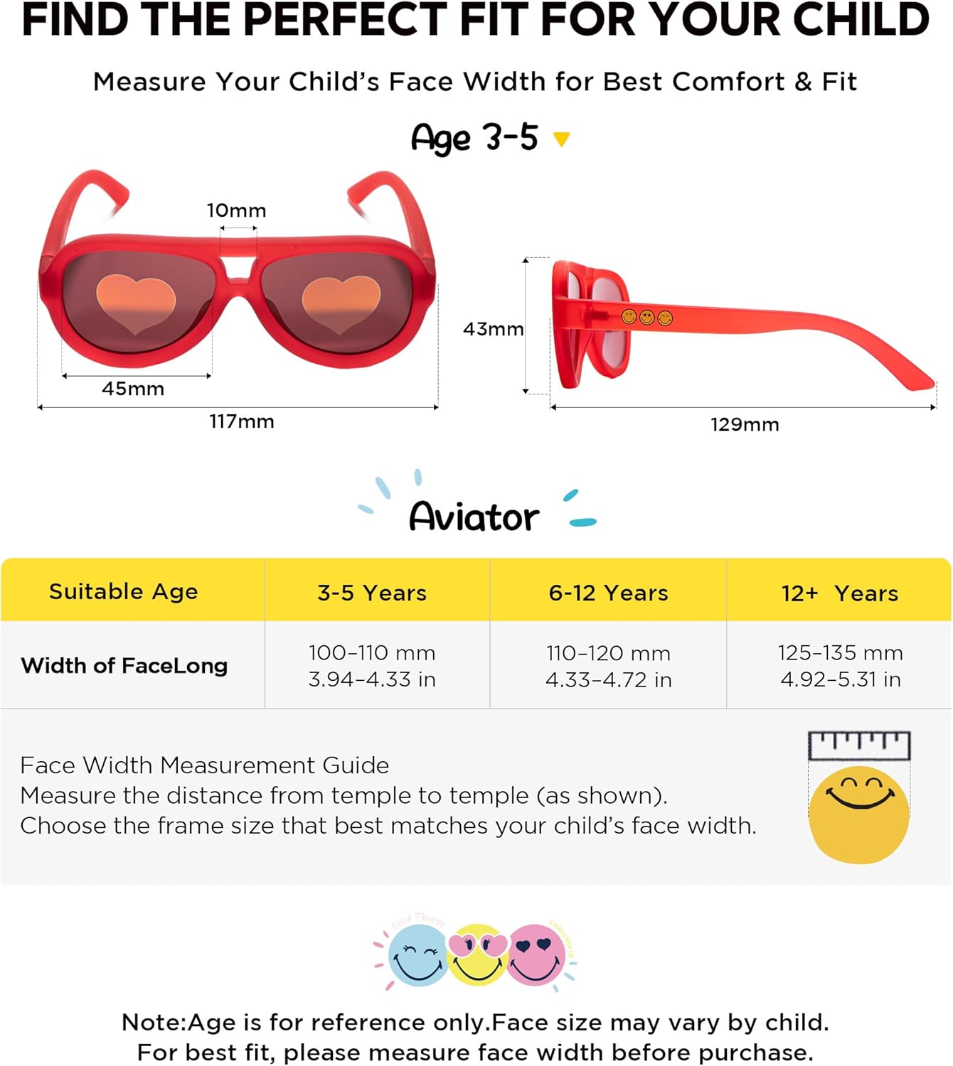 SMILEYWORLD Kids Sunglasses UV400 Protection Toddler Sunglasses, Flexible Fun Shades for Boys Girls 0-12