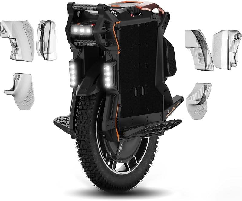 Monociclo eléctrico King Song F18, motor de 5000 W, batería de 2664 Wh (UL2272) | Monociclo con suspensión de 20 pulgadas con batería Samsung 50S de 2664 Wh, motor de 5000 W, alcance de hasta 93 millas y recorrido de 100 mm