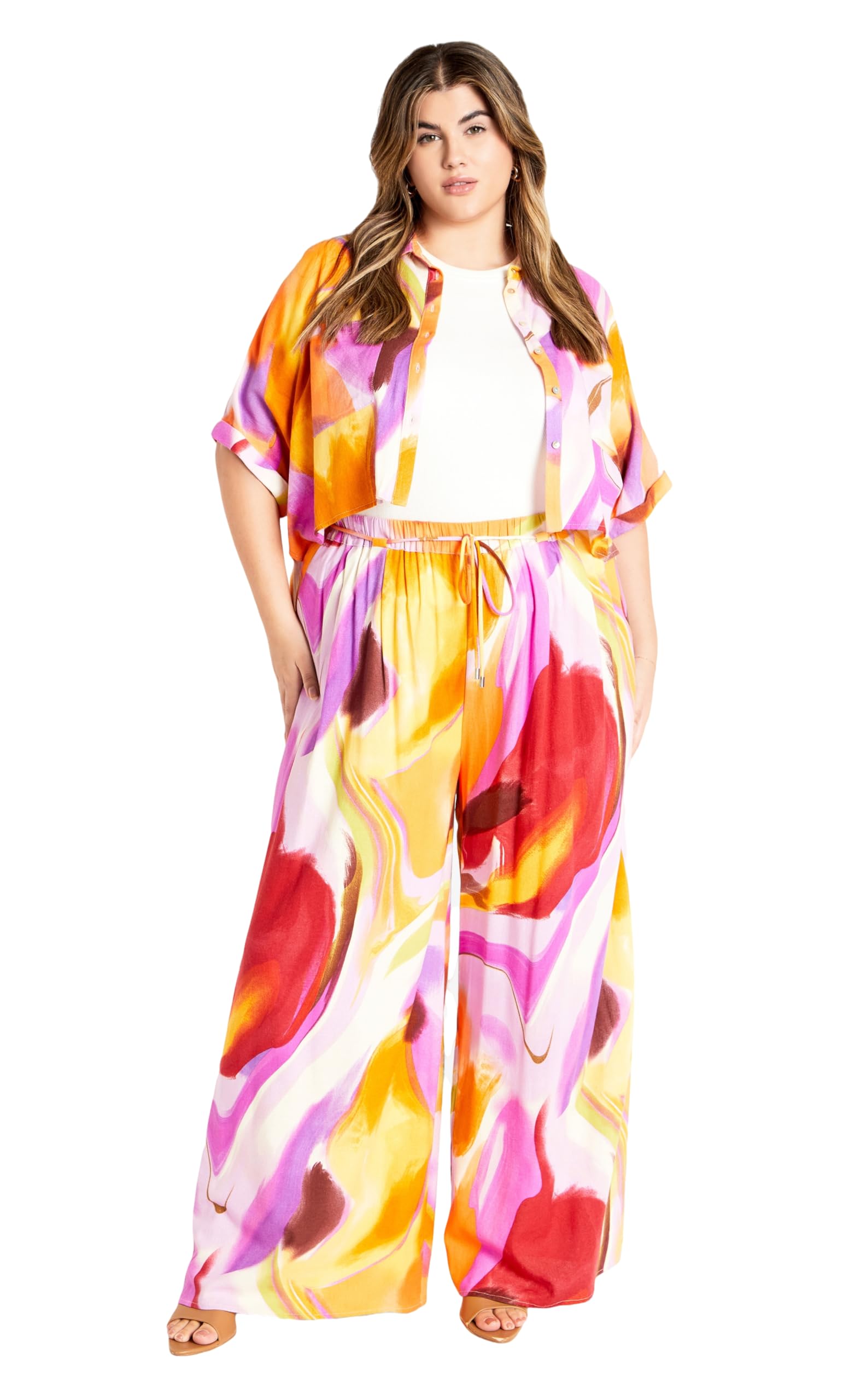 City Chic Women's Plus Size Pant - Esme Print