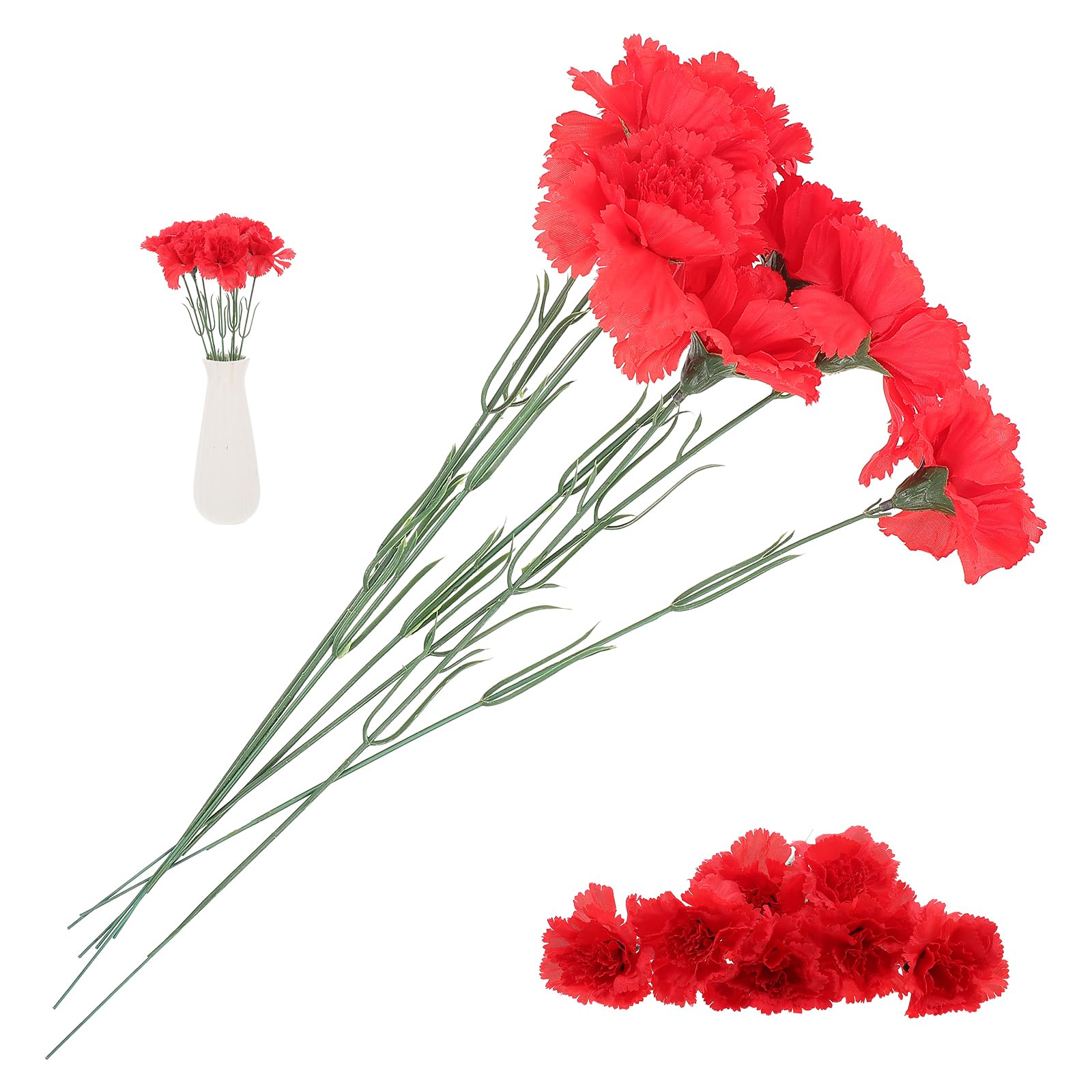 Amazon.de: ABOOFAN 7 Knstliche Nelken Rot 37 cm Lange Seidenblumen  Realistische Simulierte Nelken Fr Wohnaccessoires Und Blumenstrue  Perfekt Fr Dekoration Und Muttertag