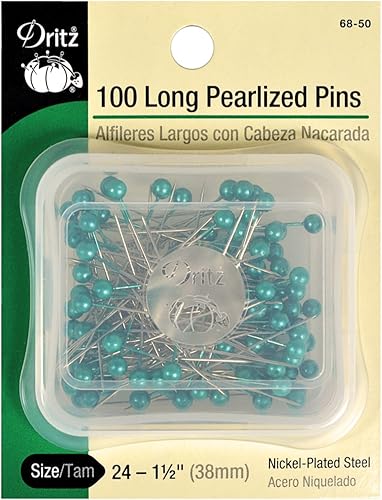 Vista 6 de Dritz 68-9 pines perlados, largos, blancos, 1-1/2 pulgadas (100 unidades)